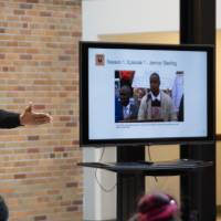 Jermar Sterling speaking to audience